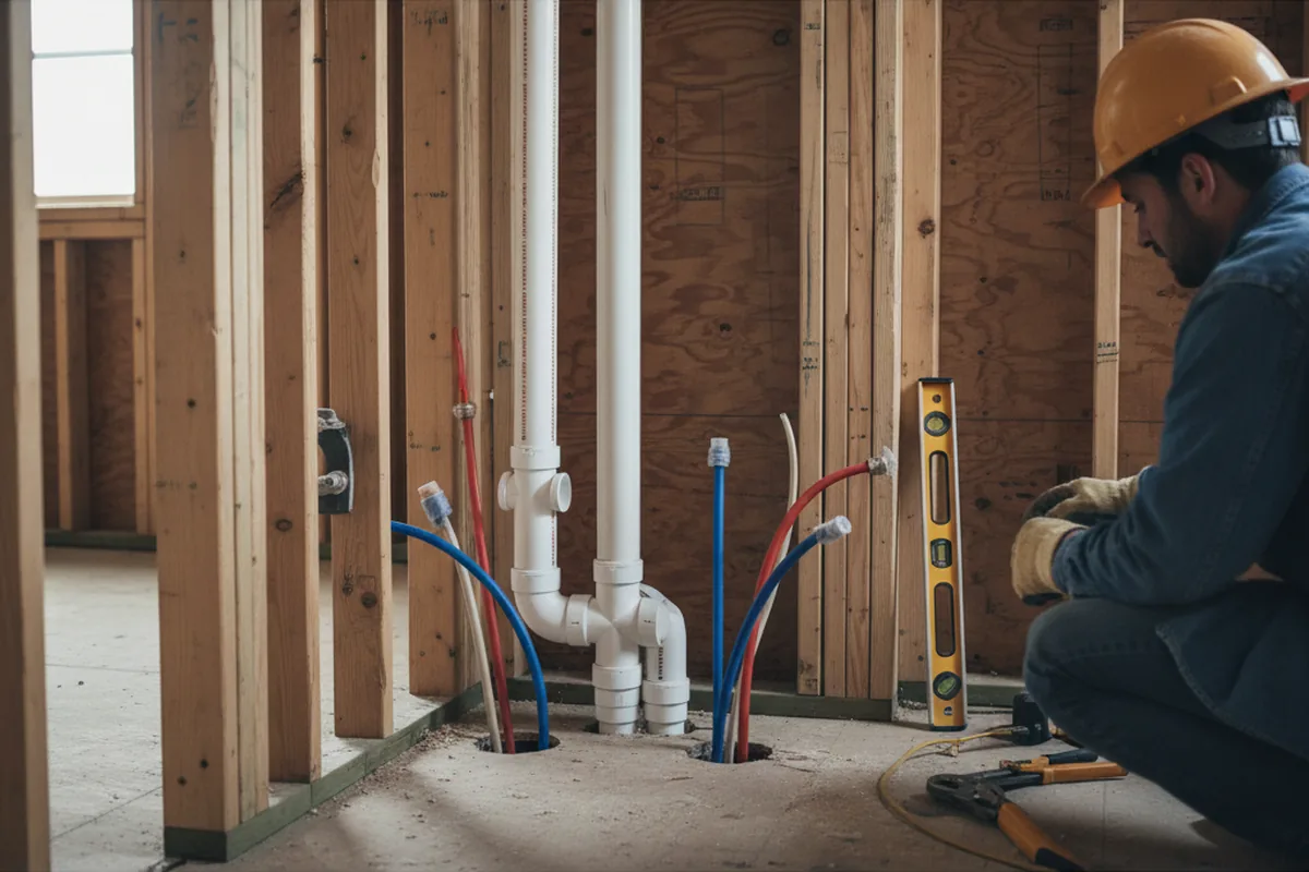 Drain and supply rough-in during Leak Detection in Medford